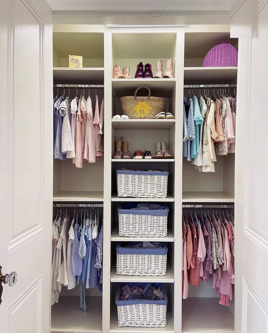 A children's closet organized by Porter New Orleans on St. Charles Avenue